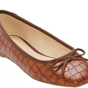 Liz Claiborne Women's Flushing Square Toe Slip-On Shoe 8W Cognac Brown NIB